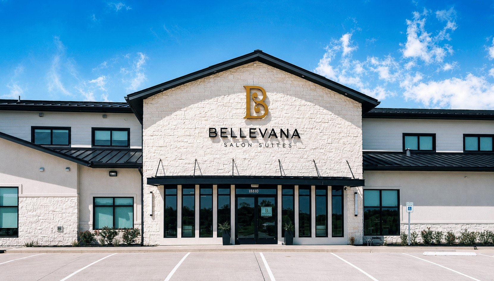 Exterior of Bellevana Salon Suites on Kingsland Blvd in Katy, Texas